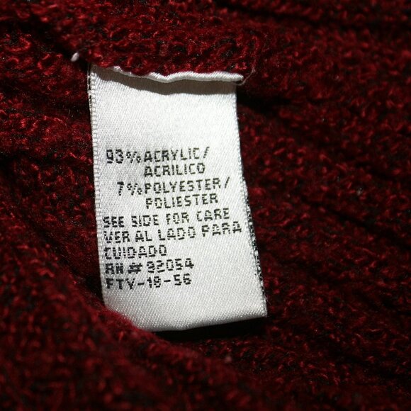 VINTAGE CAROLYN TAYLOR Sweater Turtleneck Ribbed Knit Classic Burgundy Red XL - Picture 6 of 12